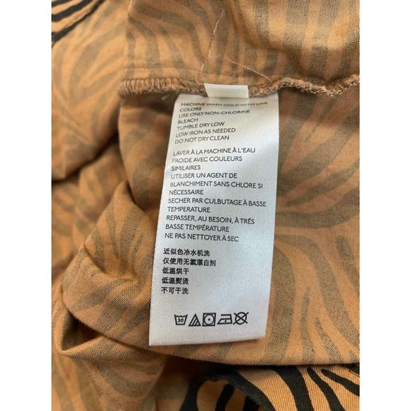 ANTHROPOLOGIE NWT! MAEVE GEMINI TIGER PRINT SHIRT BROWN/BLACK DRESS SIZE 2 - Picture 5 of 5